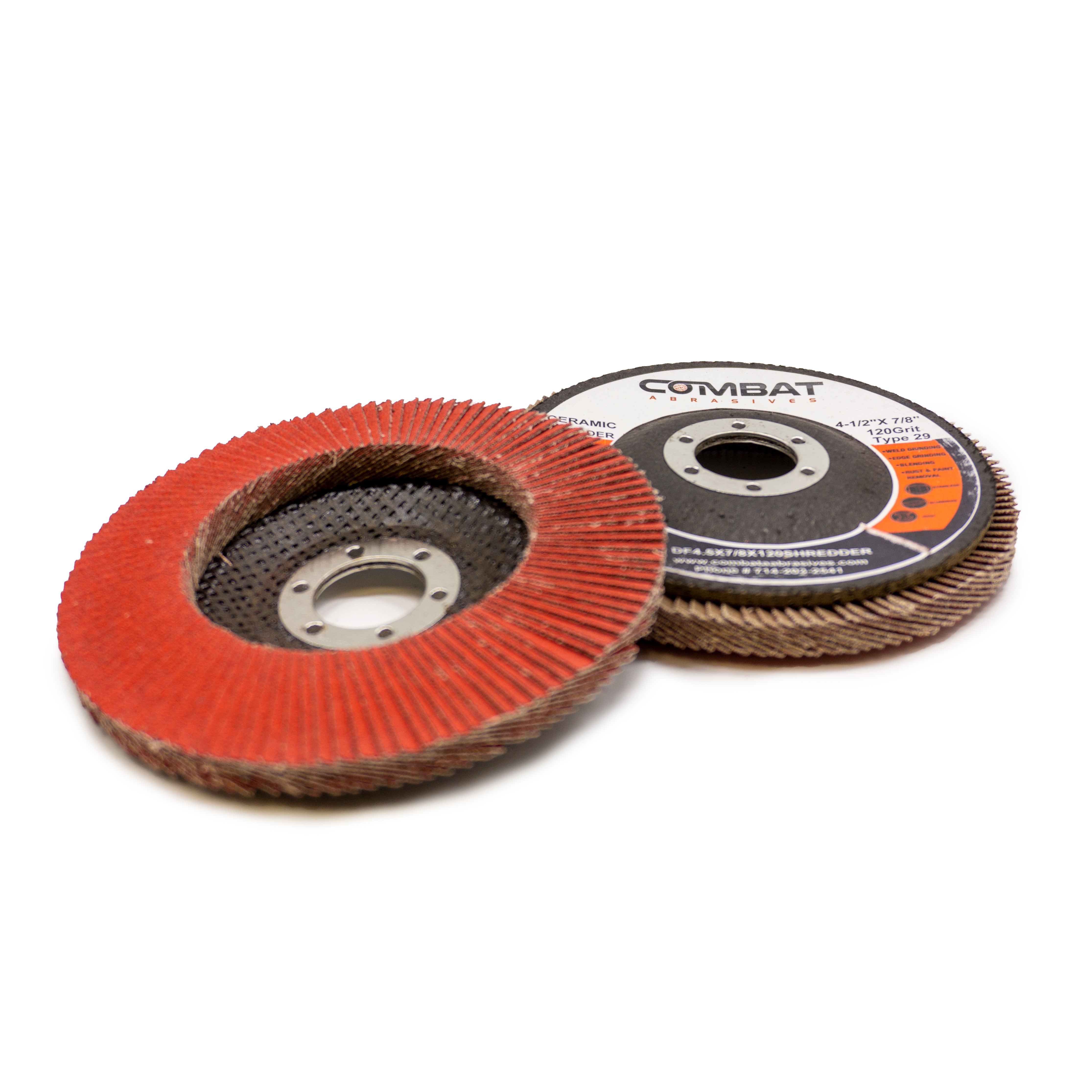 Ceramic Shredder Flap Discs 4-1⁄2" x 7⁄8" (Type 29) 5X LIFE!